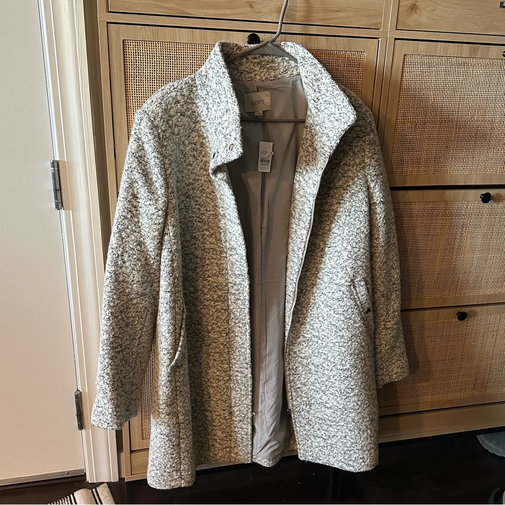 NWT LOFT black and white dress coat